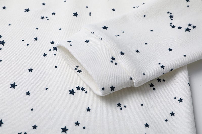 Owlivia 100% Organic Cotton Baby Long Sleeve Pajama Sets, Toddler Boy Girl 2-Piece Sleepwear(2 Years, Blue Star) - Image 3